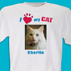 Personalized I Love My Cat Photo T-shirt